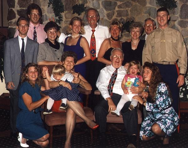 Terry's family at her parents' 50th wedding anniversary in 1994.